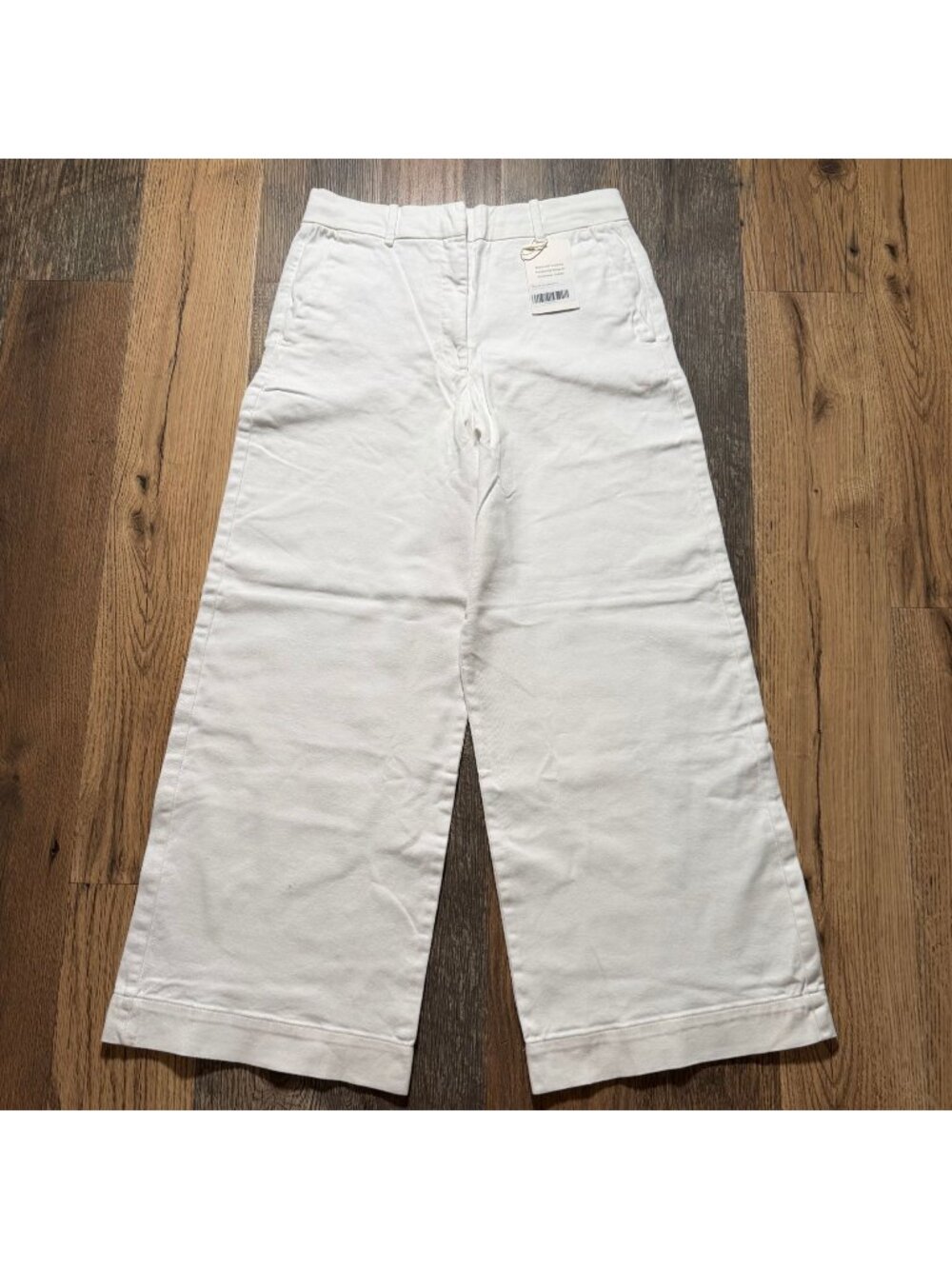 Everlane The Cotton Twill Wide Leg Trouser Pants White Size 12 NWT
